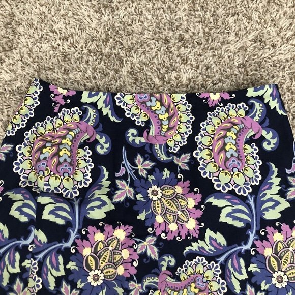 TALBOTS Petites women skirt  blue floral 2P Paisley Midi Length Zipper - Picture 5 of 10